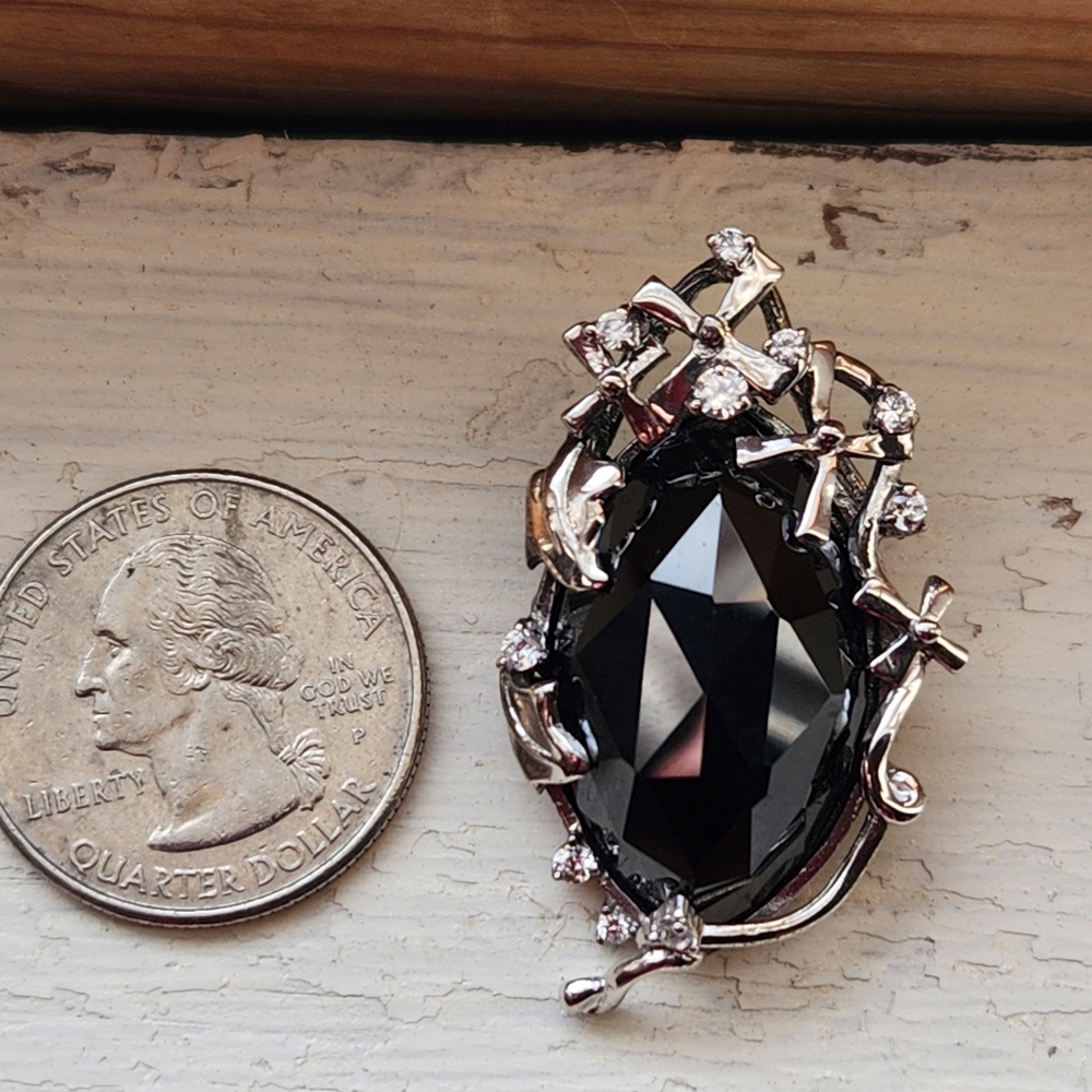 Purple and Silver Brooch